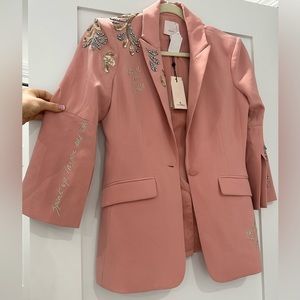 Cinq a sept pink blazer with embellishments size 6
